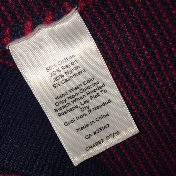 Talbots Woman Blue Red Striped Sweater 3X Cashmere - Picture 7 of 8